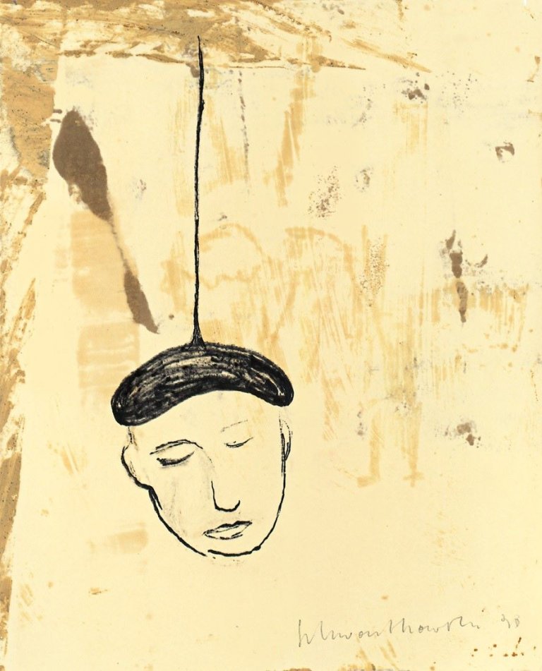 Auf diesem Bild ist das folgende Kunstwerk zu sehen: Norbert Schwontkowski. Ohne Titel (Selbst). 1990.