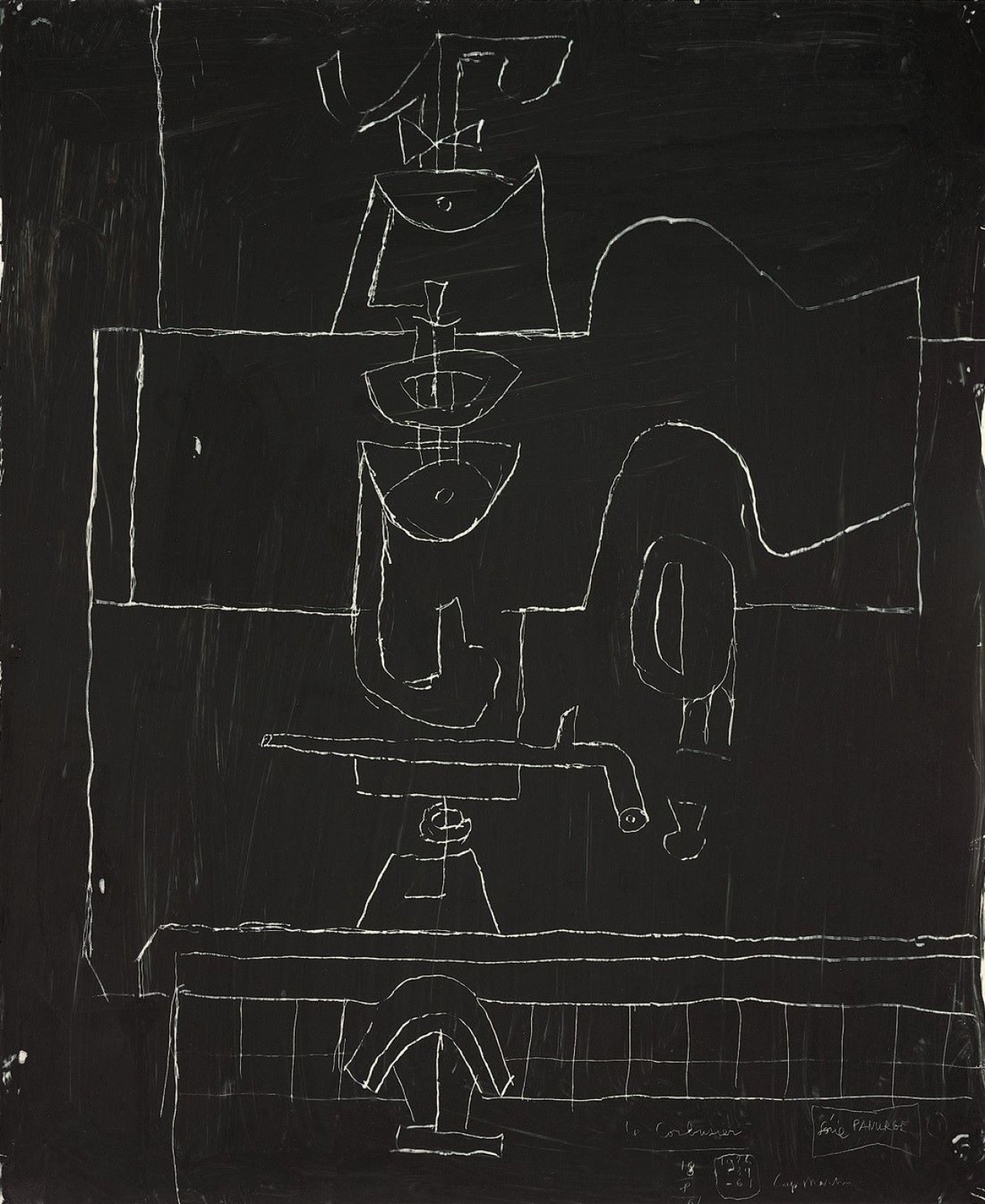 Auf diesem Bild ist das folgende Kunstwerk zu sehen:  Le Corbusier. La Dive B...Le verre et de livre de quinte essence. 1961.