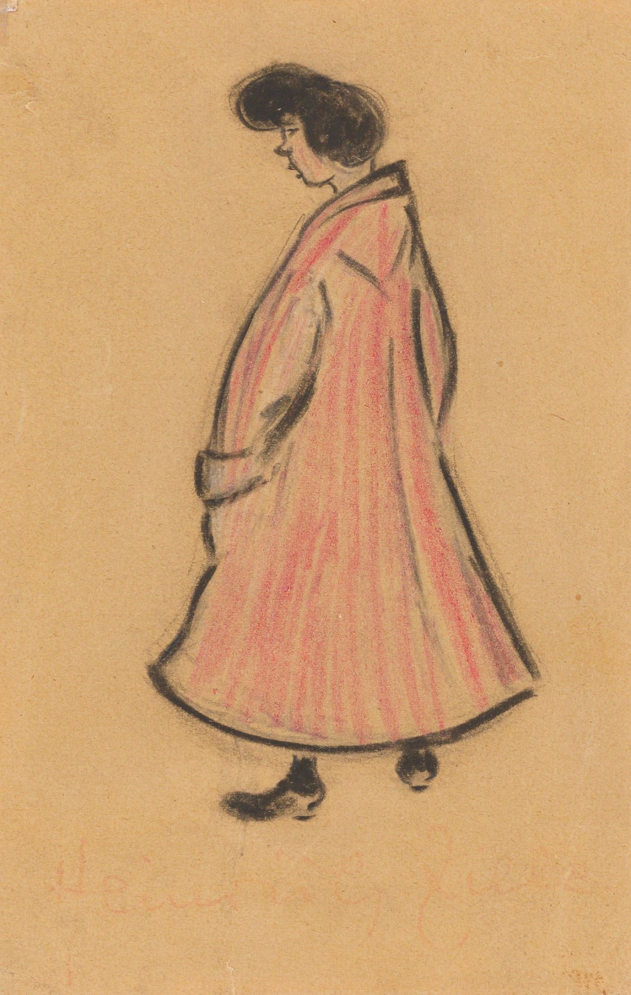 This picture shows the following artwork: Heinrich Zille. Mit dem Mantel der Gnädigen.