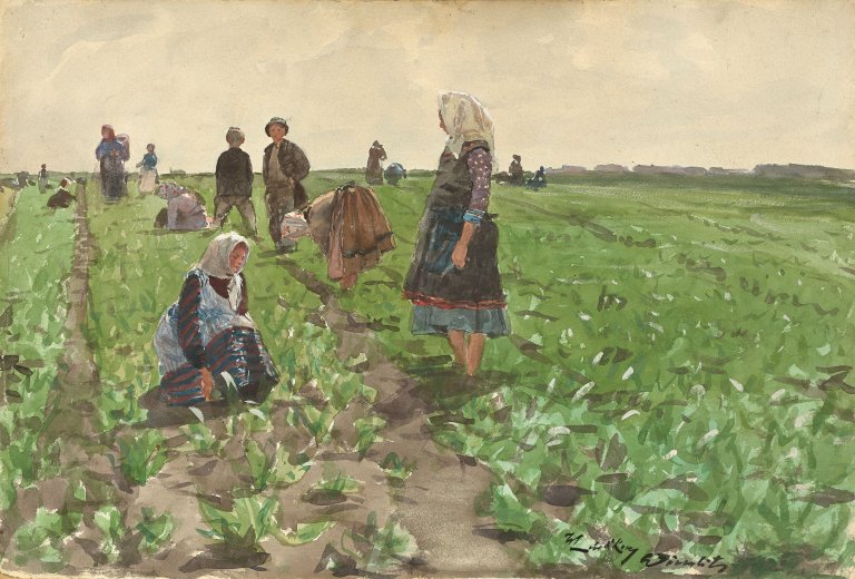 Auf diesem Bild ist das folgende Kunstwerk zu sehen: Walter Leistikow. „Feldarbeit“. Um 1890.