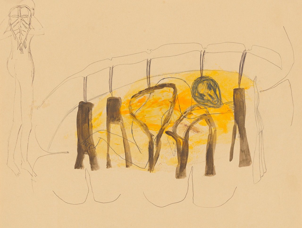 Auf diesem Bild ist das folgende Kunstwerk zu sehen: Mimmo Paladino. Ohne Titel. 1982.
