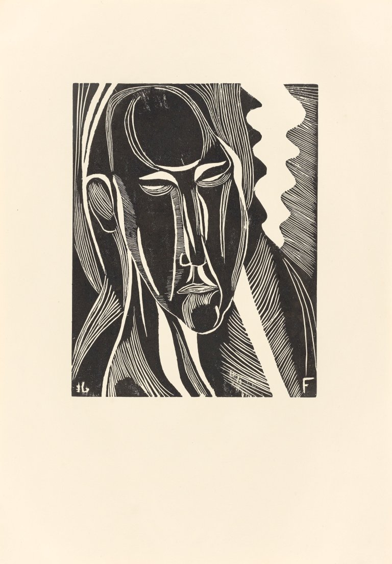 Auf diesem Bild ist das folgende Kunstwerk zu sehen: Otto Freundlich. „Kopf“. 1916.