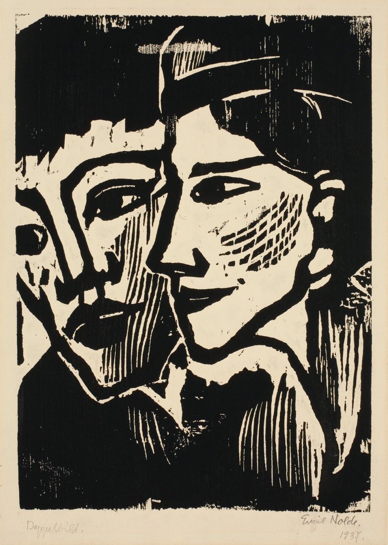 This picture shows the following artwork: Emil Nolde. „Doppelbildnis“. 1937.