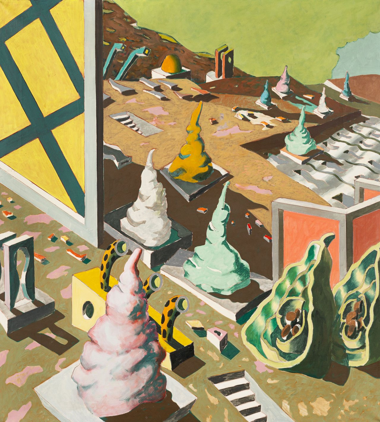 Auf diesem Bild ist das folgende Kunstwerk zu sehen: Ulrich Knispel. Softeislandschaft . 1973.