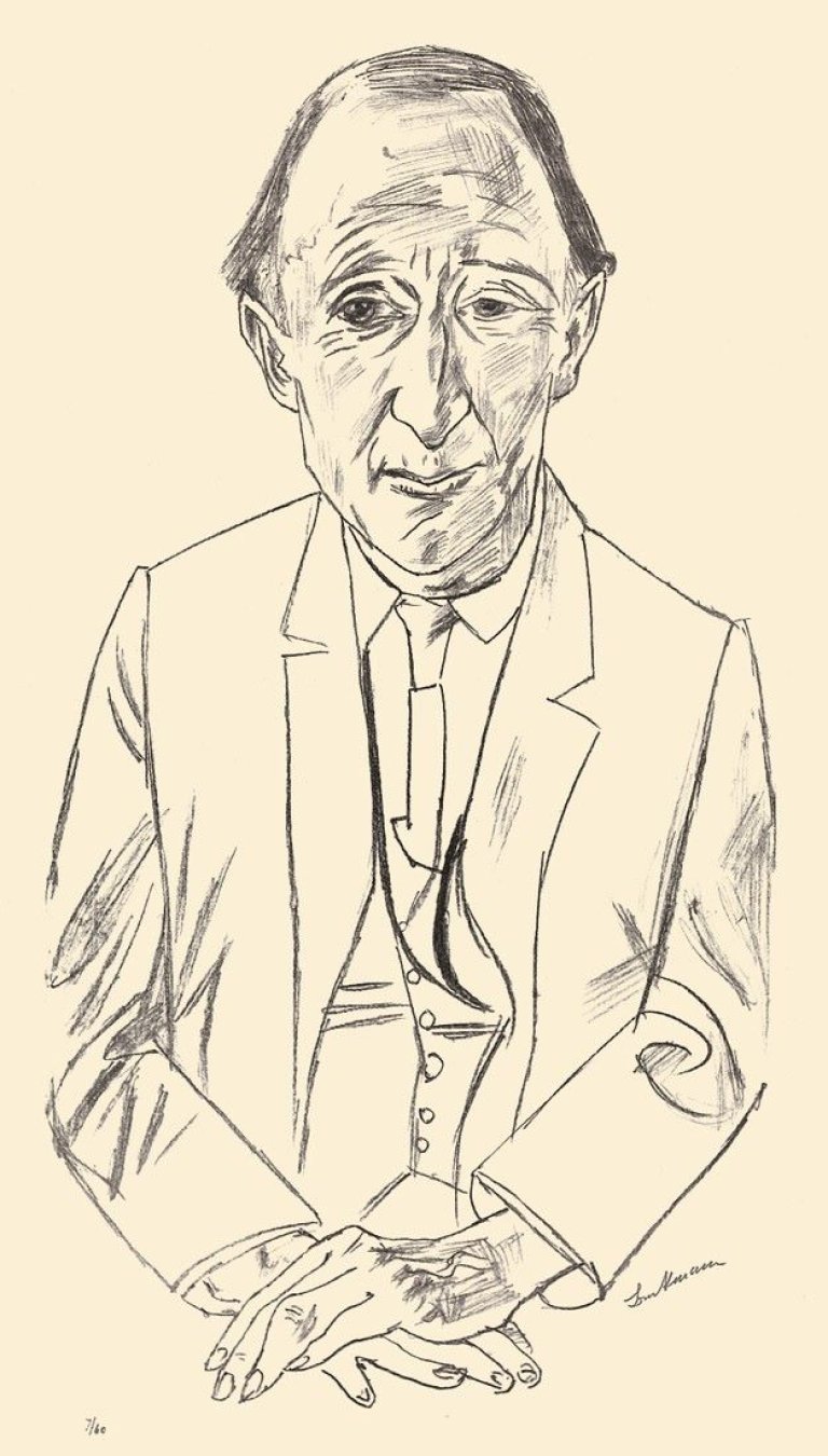 Auf diesem Bild ist das folgende Kunstwerk zu sehen: Max Beckmann. „Bildnis des Komponisten Frederik Delius“. 1922.