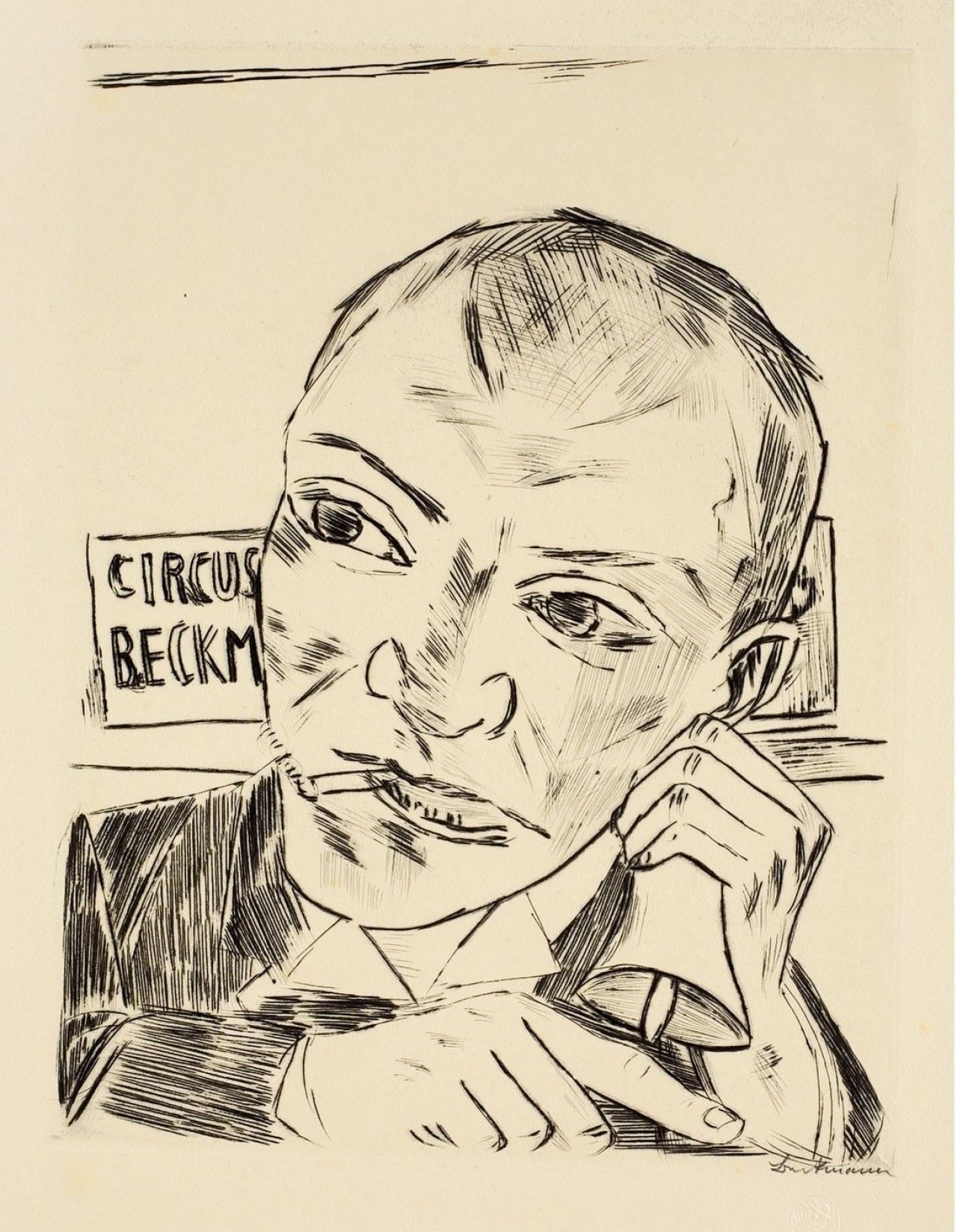 Auf diesem Bild ist das folgende Kunstwerk zu sehen: Max Beckmann. „Jahrmarkt“. 1921.