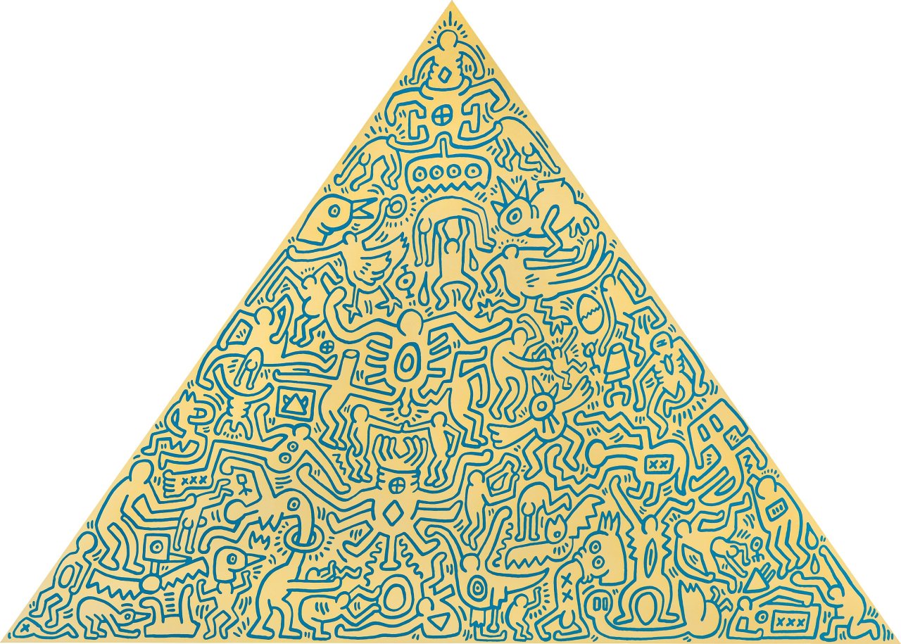 This picture shows the following artwork: Keith Haring. Pyramid. 1989.