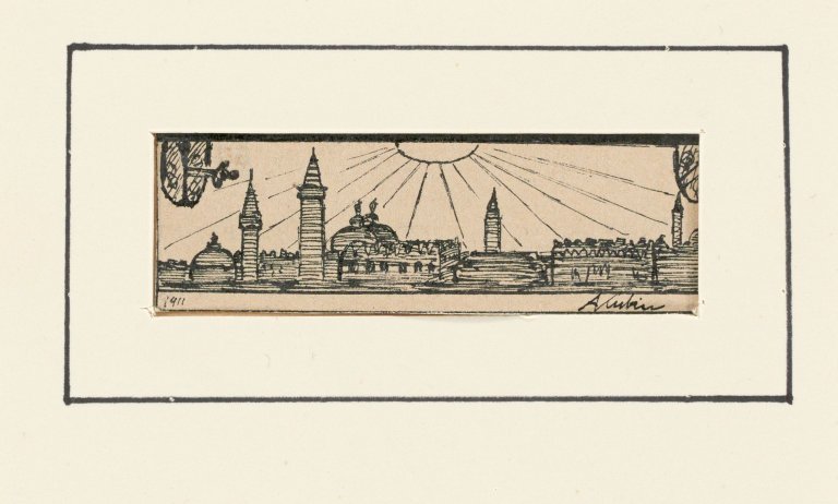 Auf diesem Bild ist das folgende Kunstwerk zu sehen: Alfred Kubin. Stadtansicht. 1911.