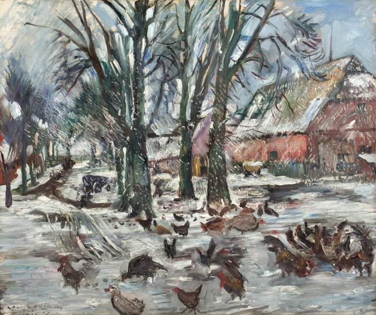 This picture shows the following artwork: Lovis Corinth. „Gutshof im Winter“. 1912.