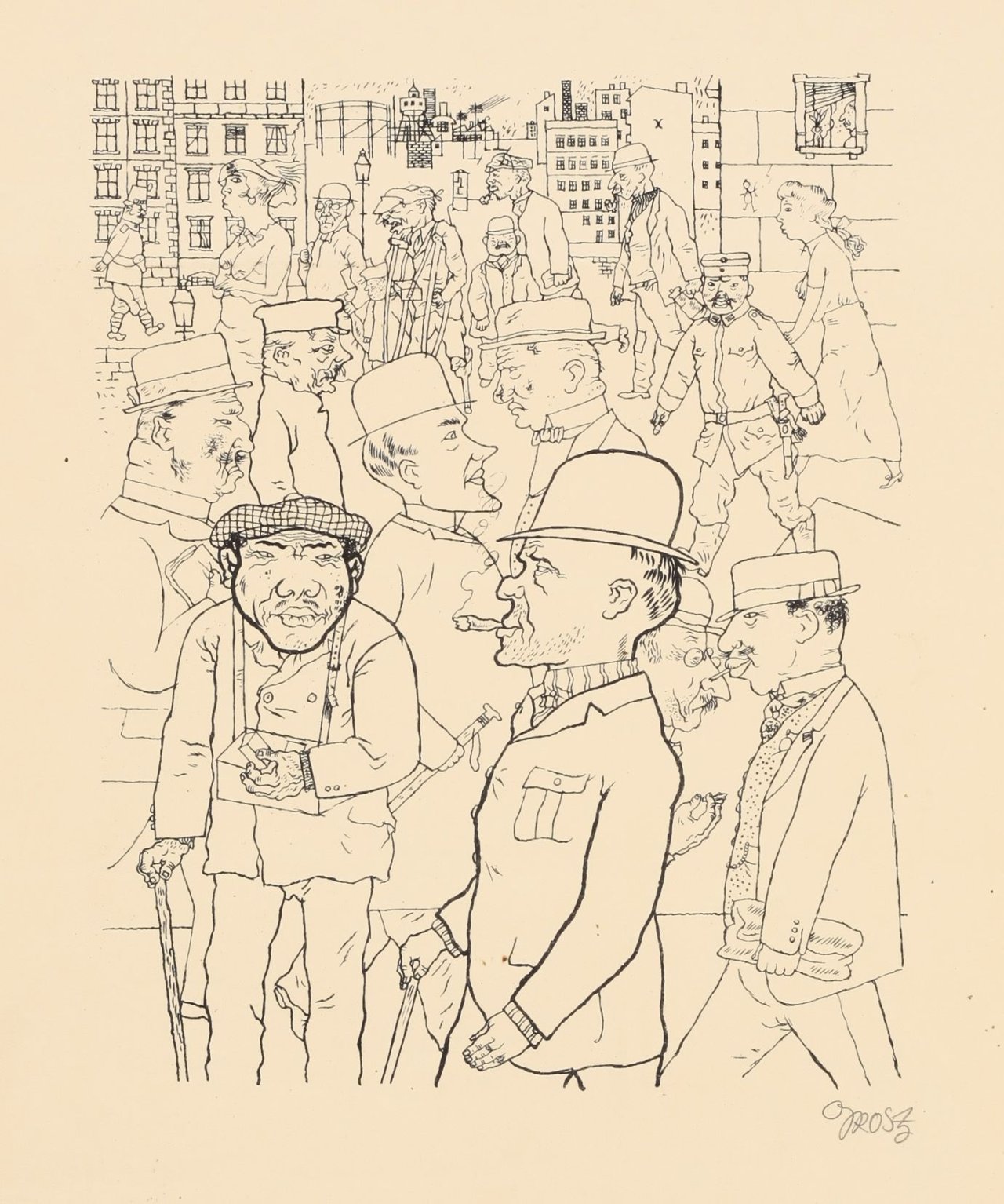 Auf diesem Bild ist das folgende Kunstwerk zu sehen: George Grosz. „Vollkommene Menschen“. 1920.