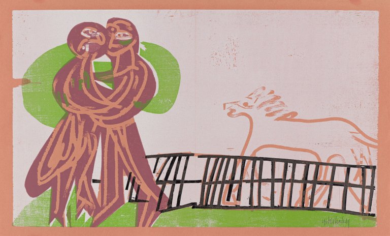 Auf diesem Bild ist das folgende Kunstwerk zu sehen: HAP Grieshaber. „Heimkehr“. 1964.