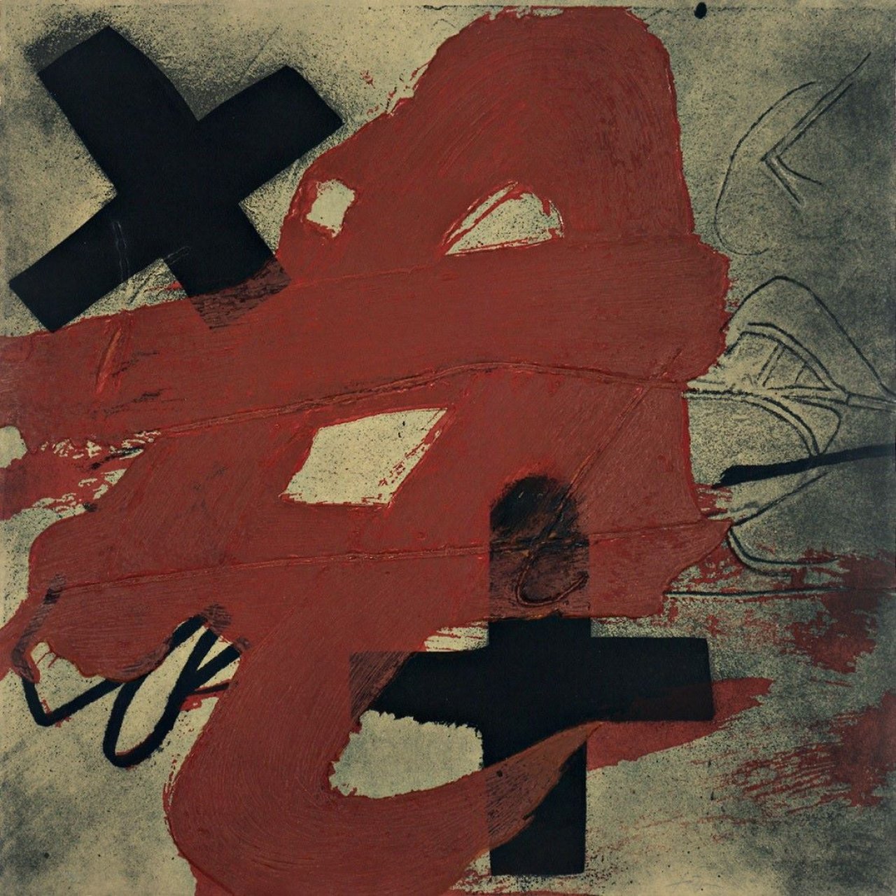 Auf diesem Bild ist das folgende Kunstwerk zu sehen: Antoni Tàpies. „A.T.“. 1985.