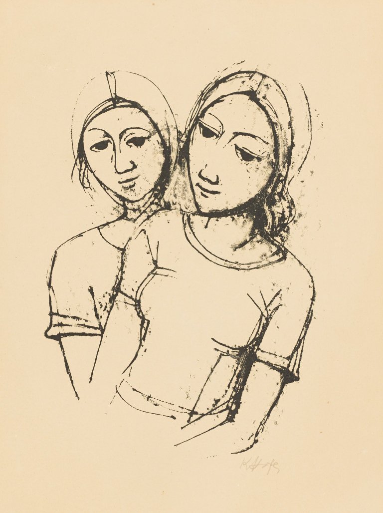 Auf diesem Bild ist das folgende Kunstwerk zu sehen: Karl Hofer. „Junge Mädchen“. Um 1947.