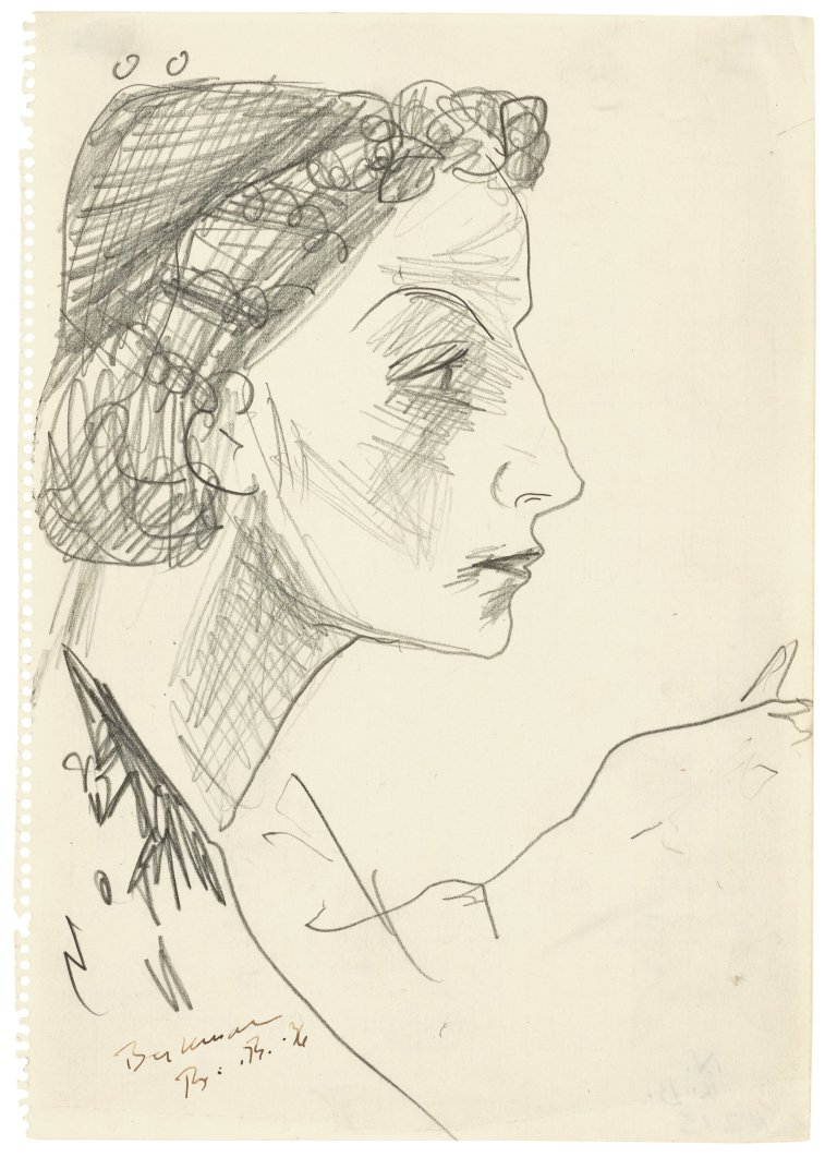 Auf diesem Bild ist das folgende Kunstwerk zu sehen: Max Beckmann. „Frau mit Hut“. 1936.