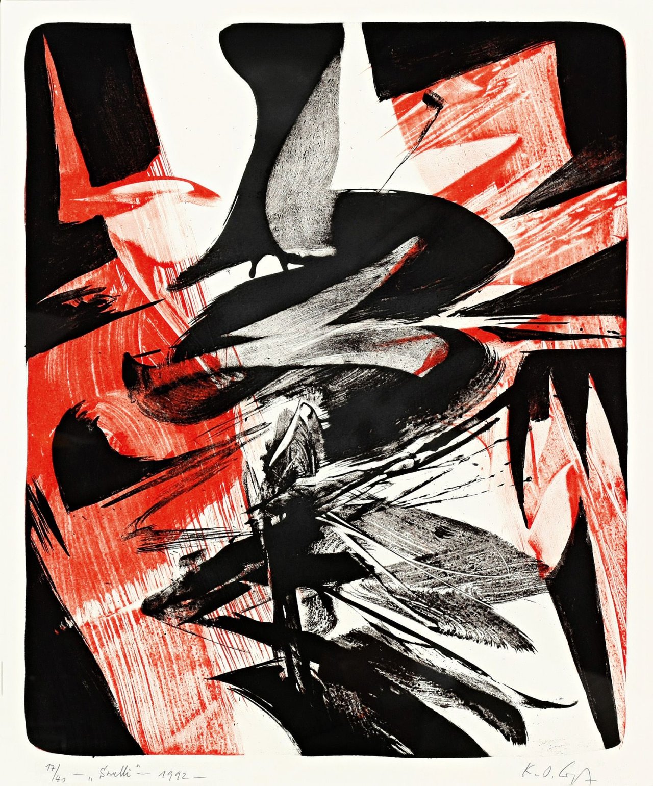 Auf diesem Bild ist das folgende Kunstwerk zu sehen: Karl Otto Götz. „Swelli“. 1992.