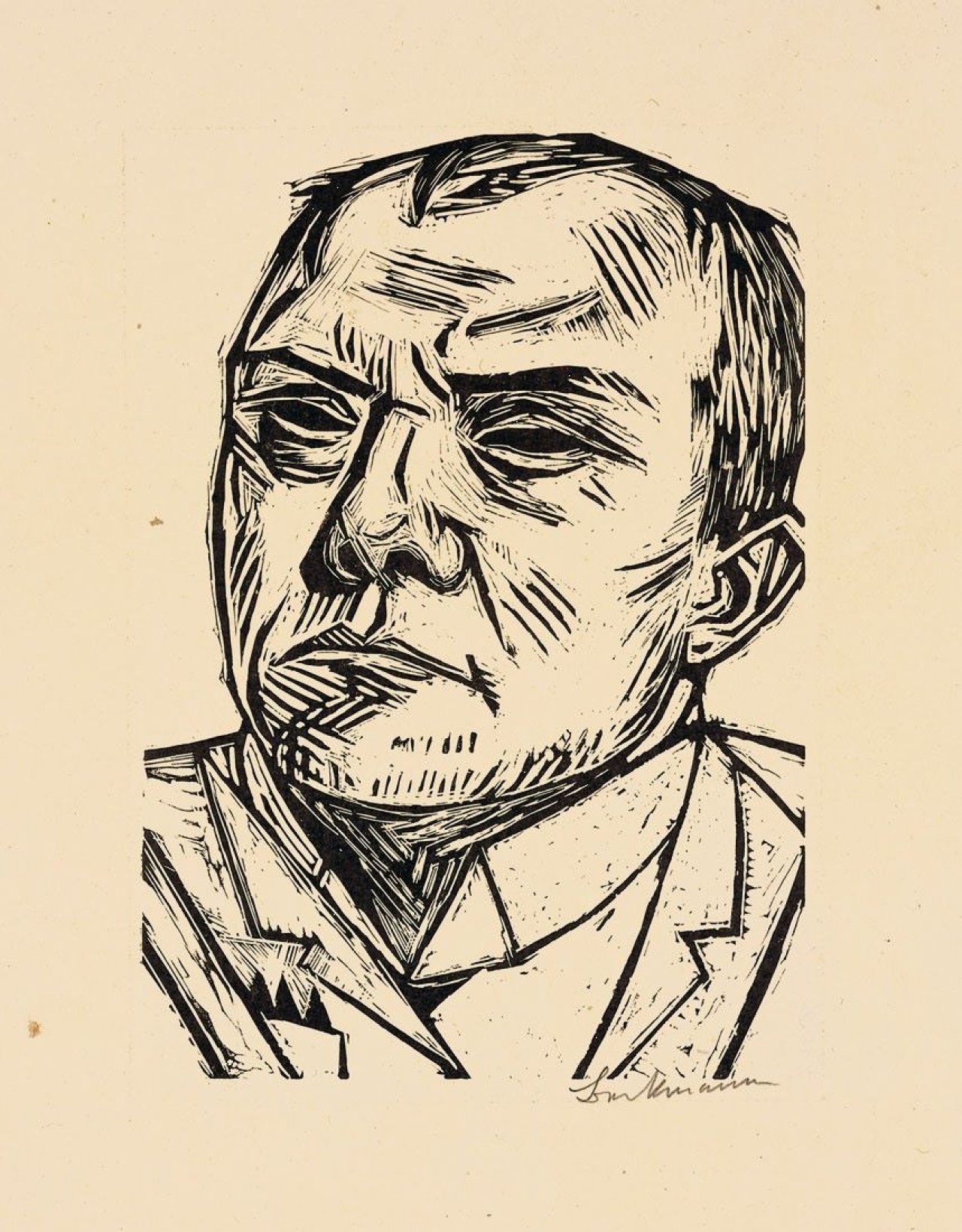 Auf diesem Bild ist das folgende Kunstwerk zu sehen: Max Beckmann. „Selbstbildnis“. 1922.