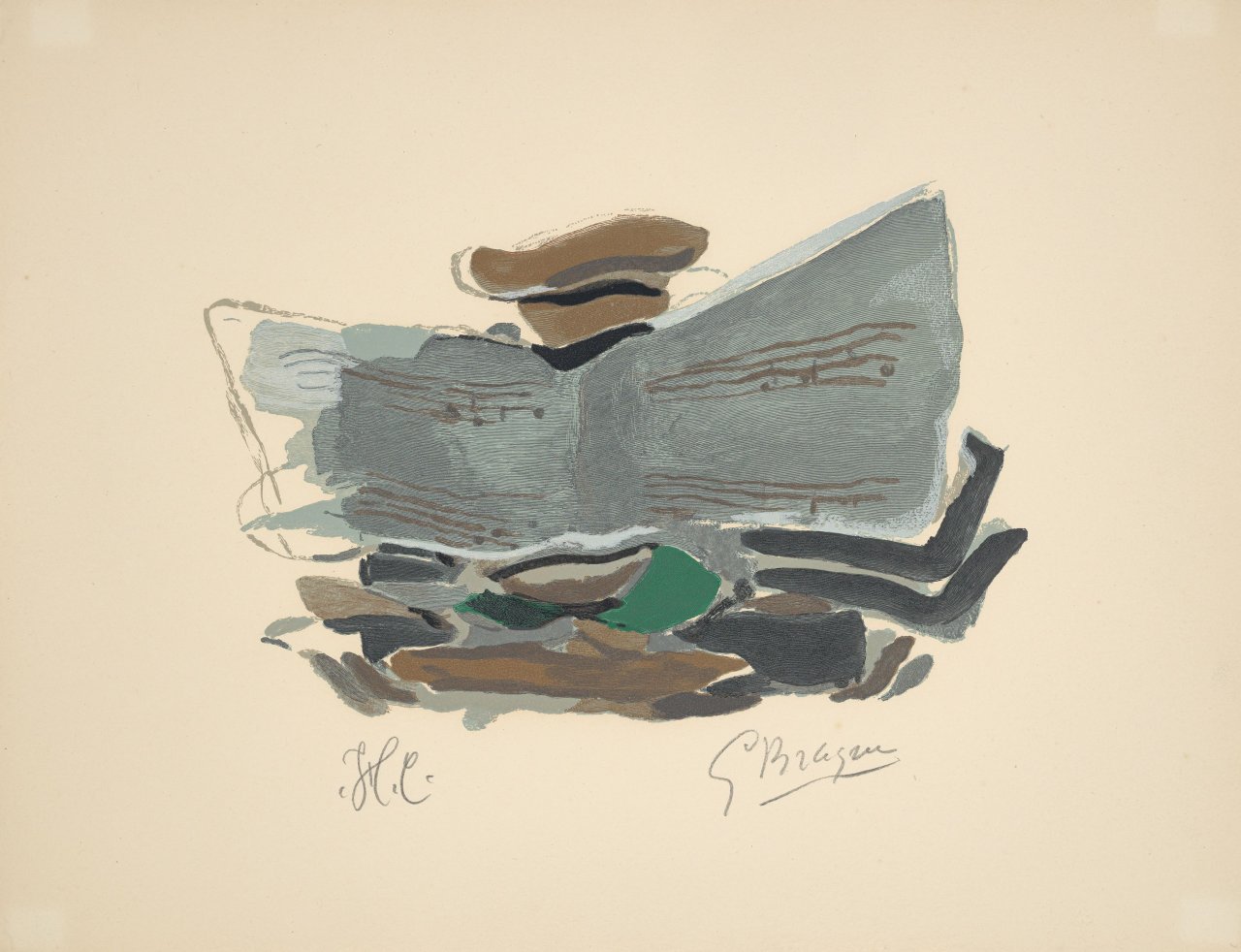 This picture shows the following artwork: Georges Braque. From: ”Si je mourais là-bas”. 1962.