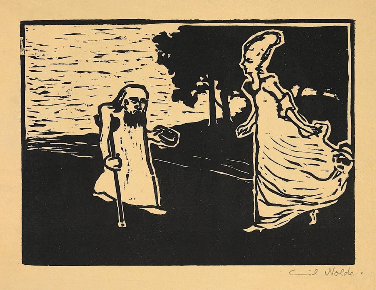 This picture shows the following artwork: Emil Nolde. „Prinzess und Bettler“. 1906.