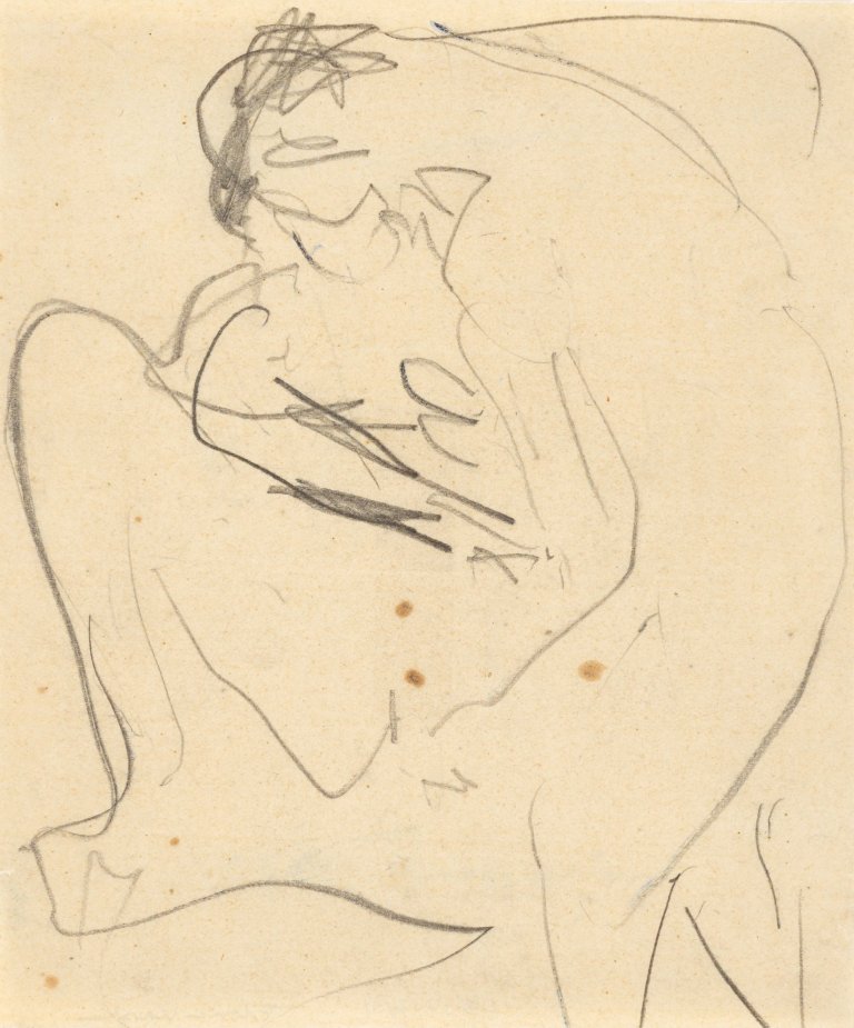 Auf diesem Bild ist das folgende Kunstwerk zu sehen: Ernst Ludwig Kirchner. „Liebespaar“. 1909/11.