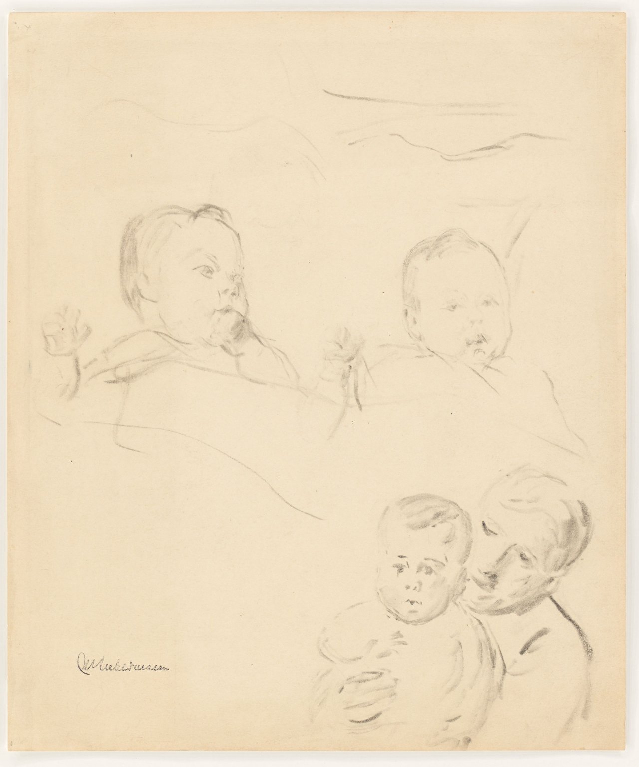 This picture shows the following artwork: Max Liebermann. Studies of the granddaughter Maria. 1918.