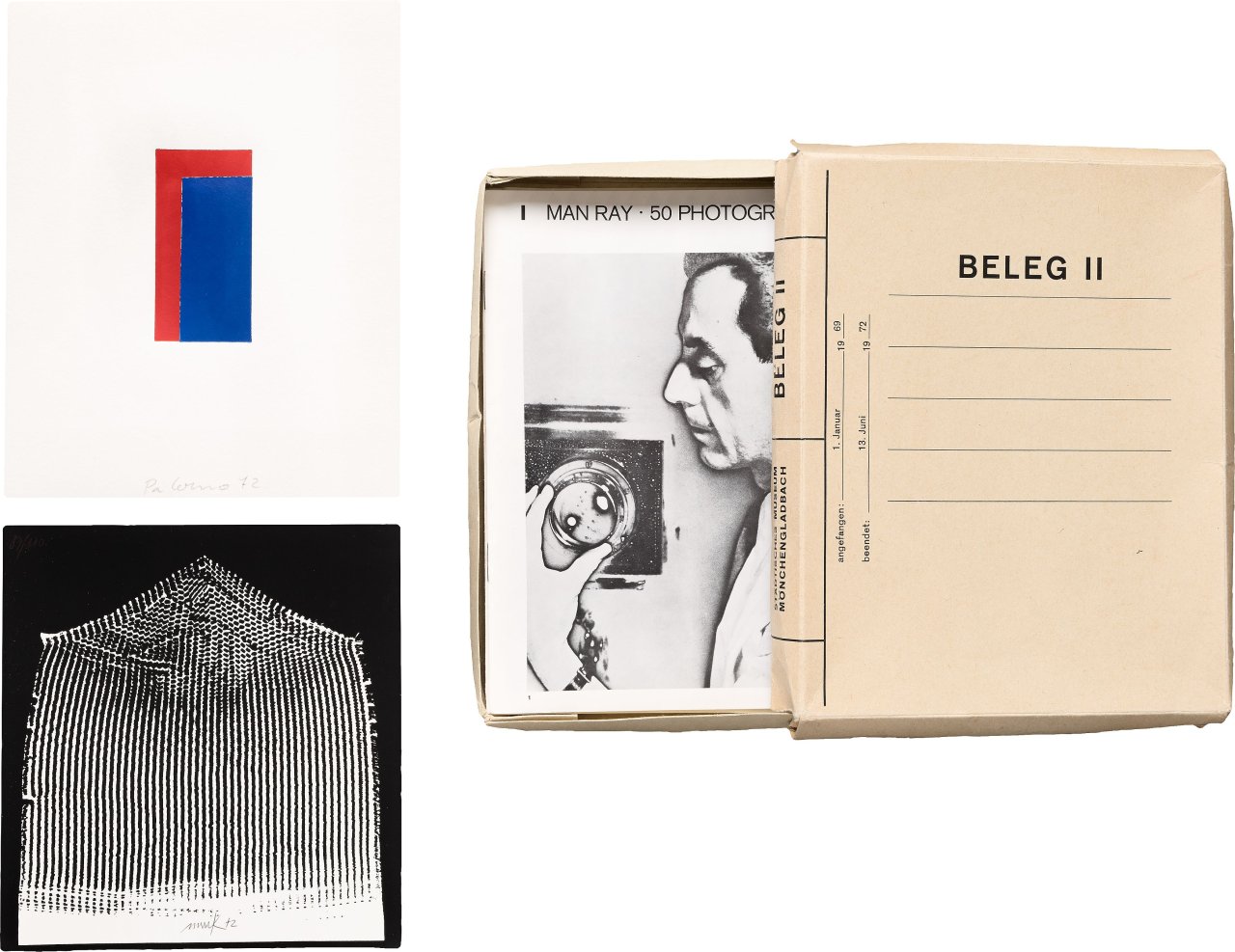 Auf diesem Bild ist das folgende Kunstwerk zu sehen:  Mappenwerk. „Beleg II“. 1972.