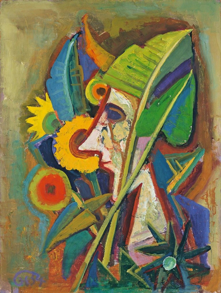 Auf diesem Bild ist das folgende Kunstwerk zu sehen: Karl Hofer. „Blumenelf“. 1954.
