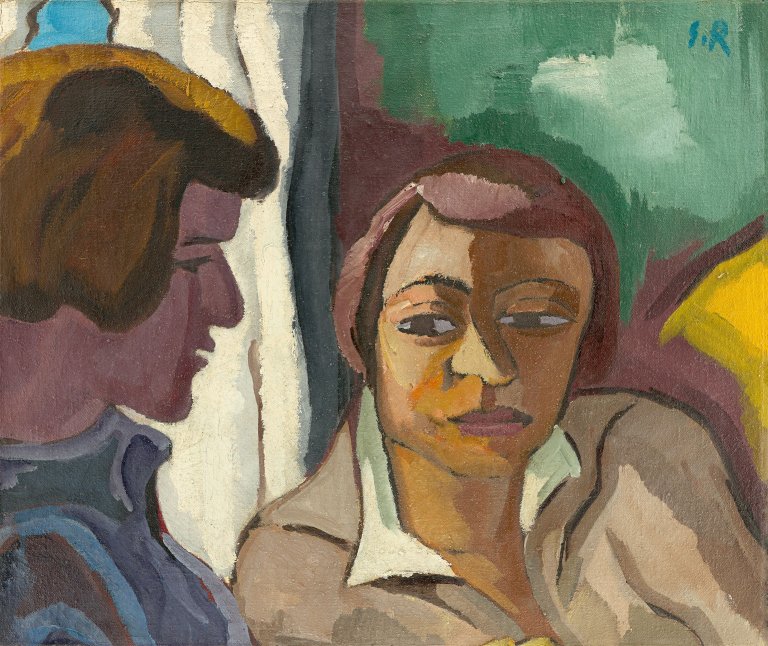 Auf diesem Bild ist das folgende Kunstwerk zu sehen: Karl Schmidt-Rottluff. „Gespräch“. Um 1932.