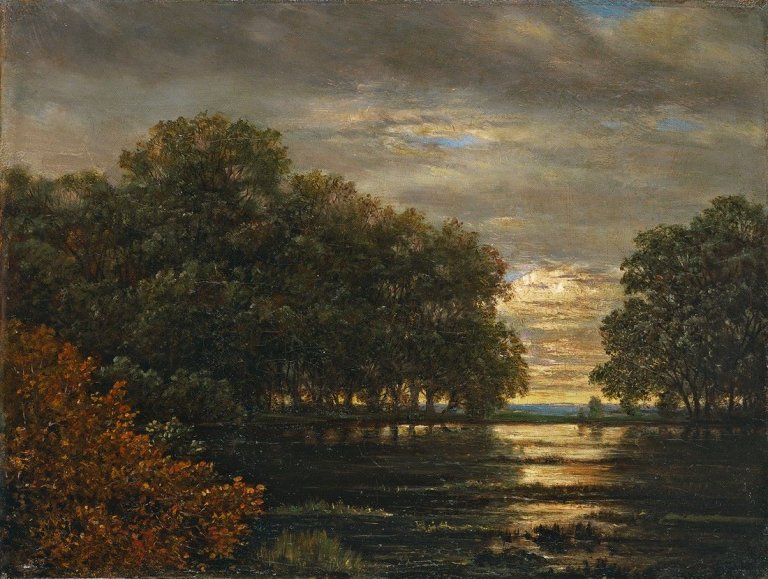 This picture shows the following artwork: Carl Gustav Carus. „Überschwemmung im Leipziger Rosental“.