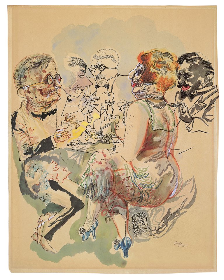 Auf diesem Bild ist das folgende Kunstwerk zu sehen: George Grosz. Illustre Gesellschaft. 1927.