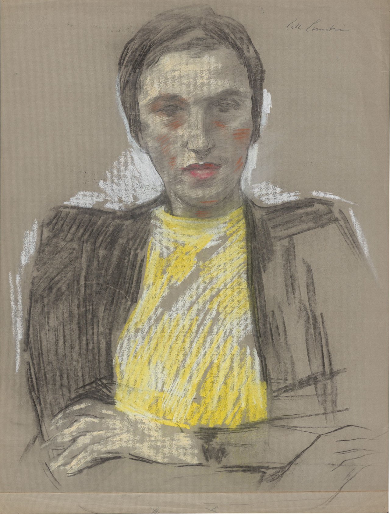 Auf diesem Bild ist das folgende Kunstwerk zu sehen: Lotte Laserstein. Frauenportrait. Wohl 1940er-Jahre.