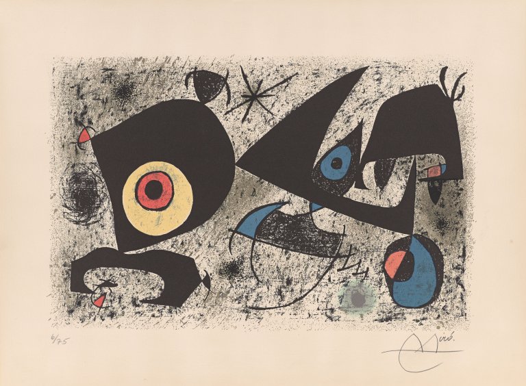 Auf diesem Bild ist das folgende Kunstwerk zu sehen: Joan Miró. "Hommage á Miró". 1972.
