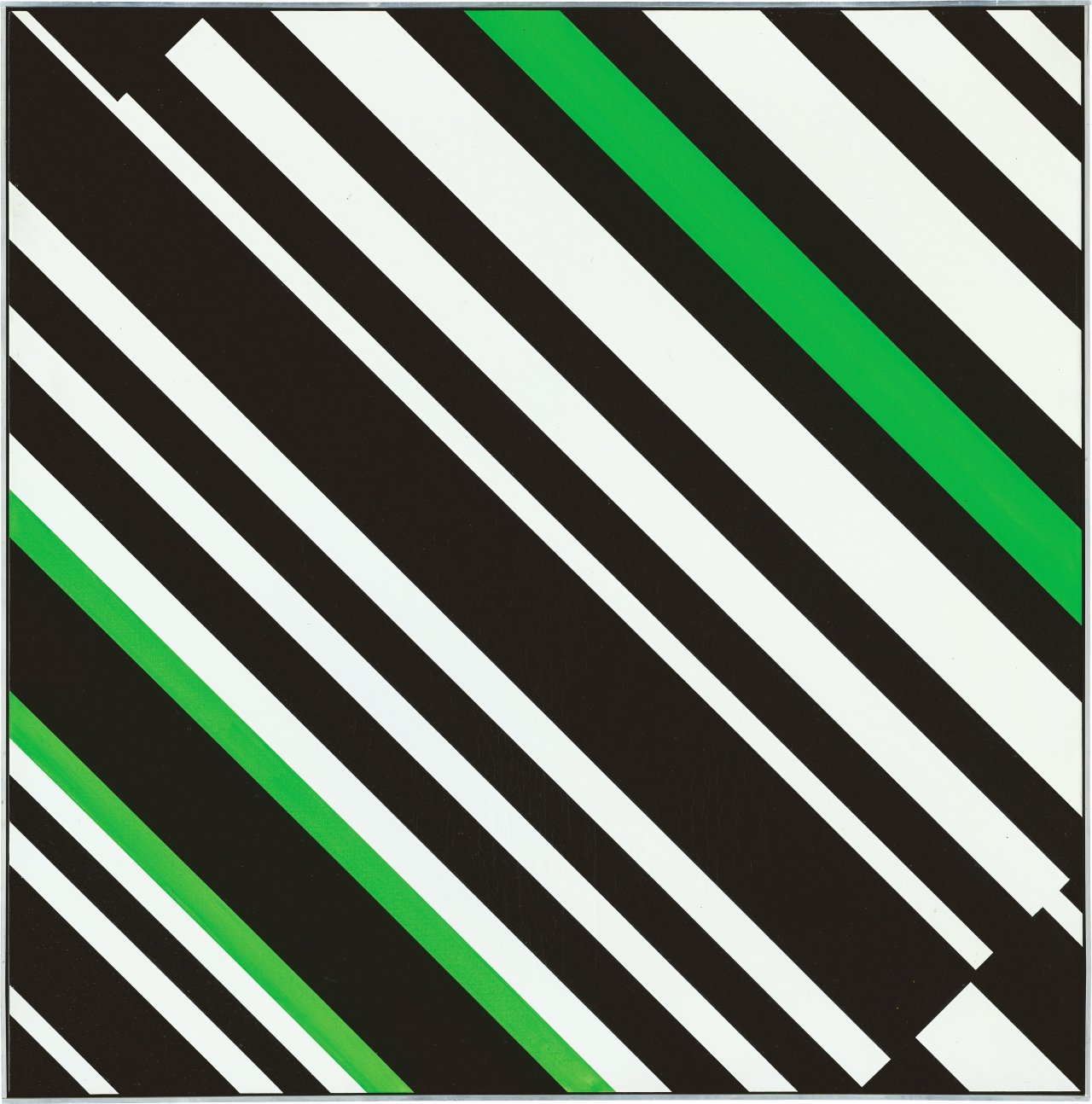 Auf diesem Bild ist das folgende Kunstwerk zu sehen: Günter Fruhtrunk. „GRÜN IM QUADRAT“. 1971.