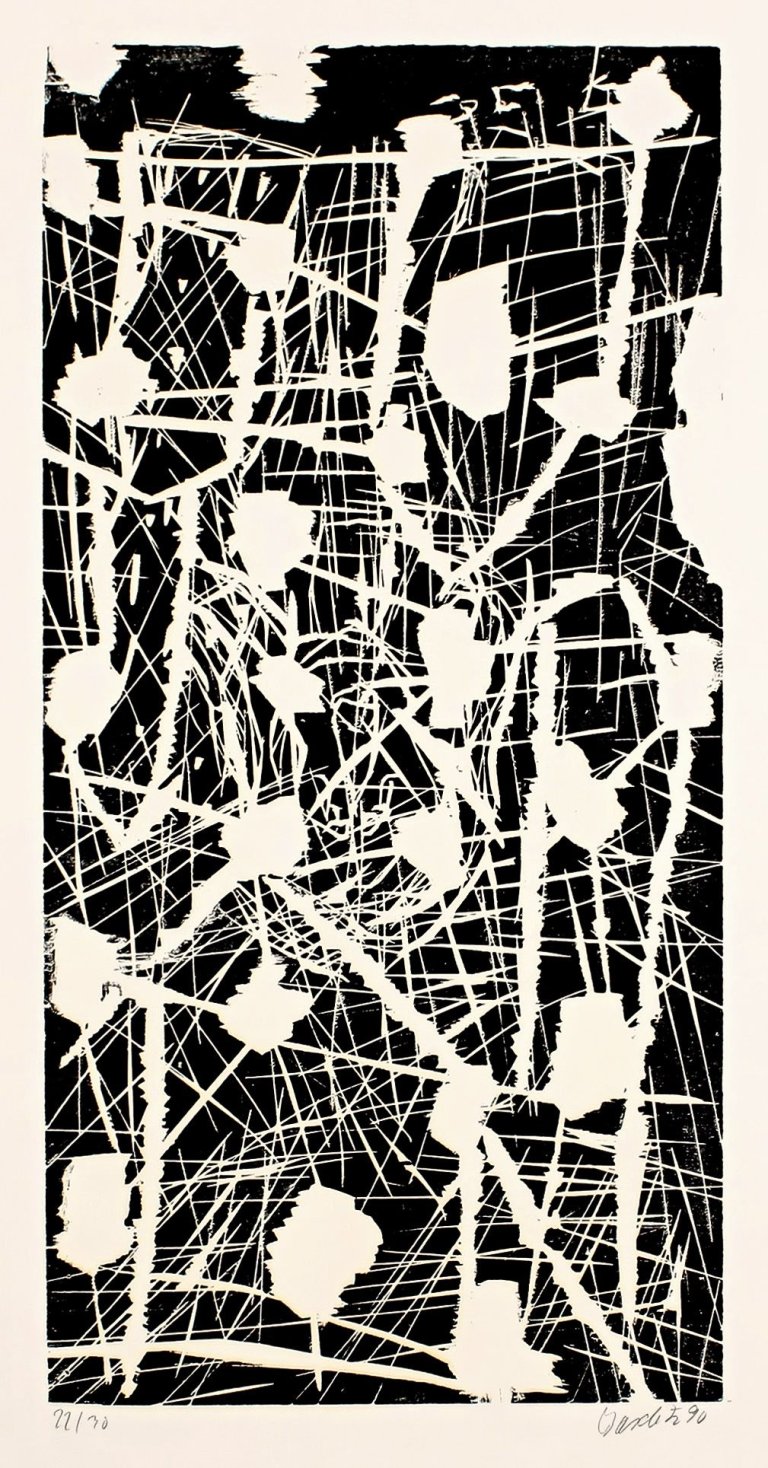 Auf diesem Bild ist das folgende Kunstwerk zu sehen: Georg Baselitz. „45 Oktober“ aus: „45 April - 45 November“. 1990.