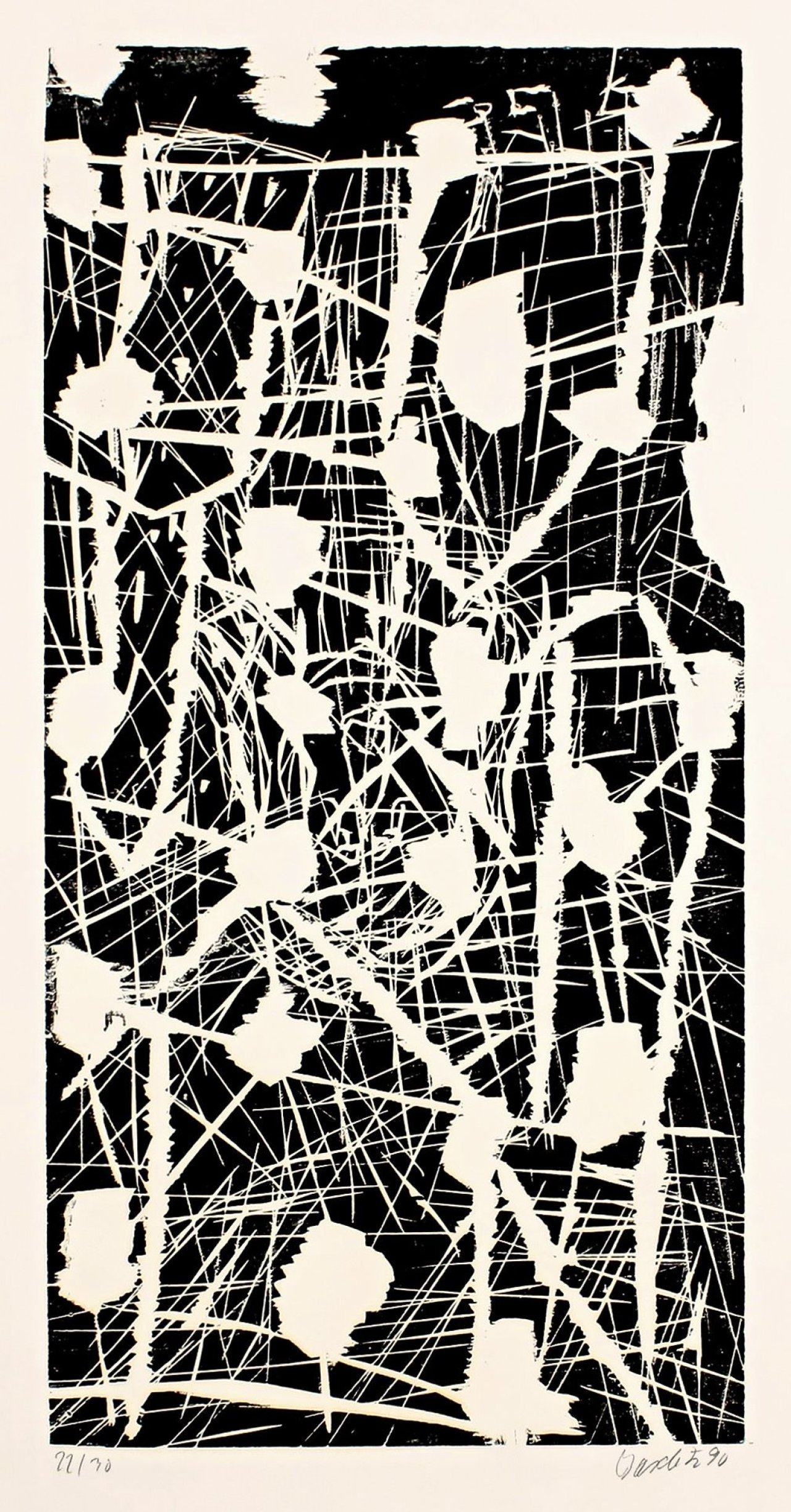 Auf diesem Bild ist das folgende Kunstwerk zu sehen: Georg Baselitz. „45 Oktober“ aus: „45 April - 45 November“. 1990.