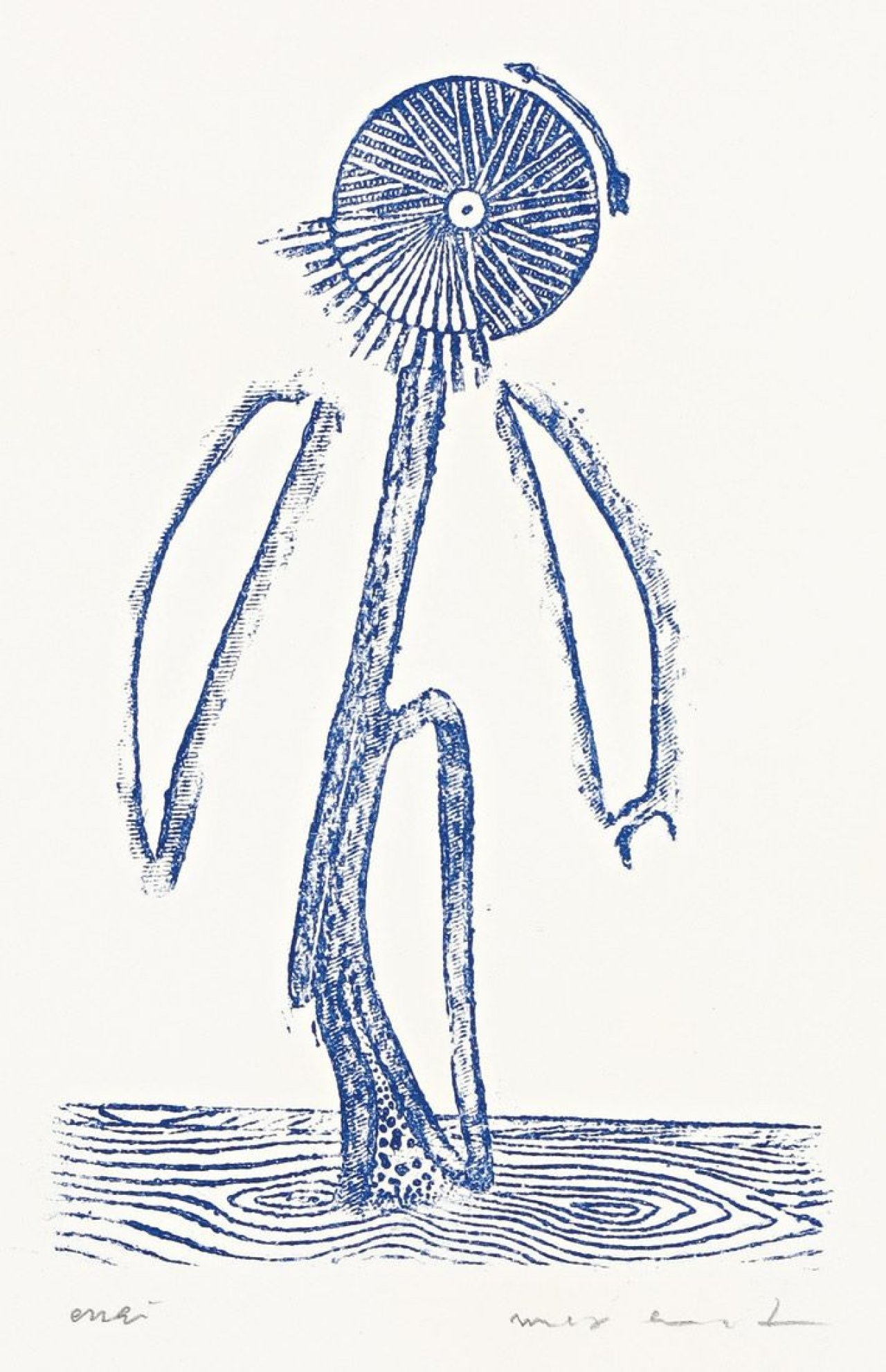 Auf diesem Bild ist das folgende Kunstwerk zu sehen: Max Ernst. „Rosier millénaire Nain en courte chemise“. 1973.