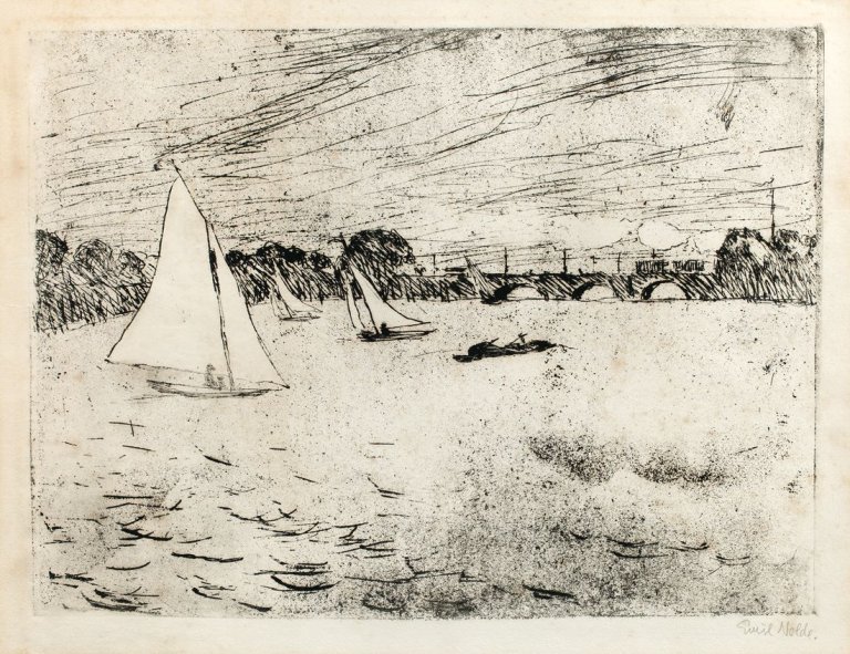 This picture shows the following artwork: Emil Nolde. „Hamburg, Alsterbassin“. 1910.