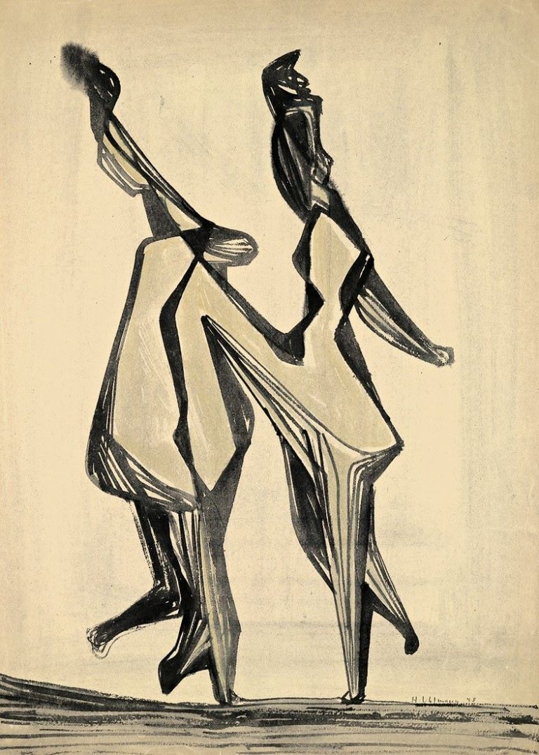 Auf diesem Bild ist das folgende Kunstwerk zu sehen: Hans Uhlmann. Ohne Titel. 1948.