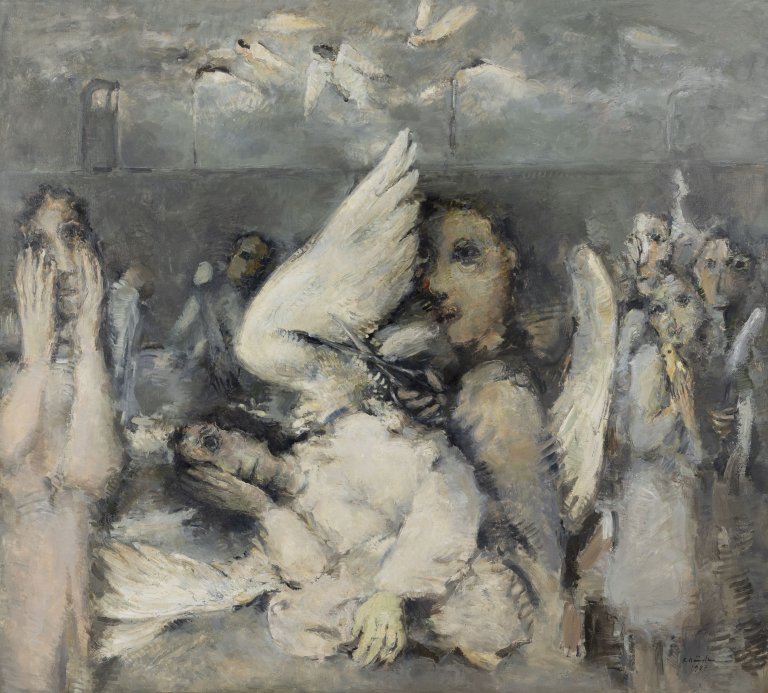 Auf diesem Bild ist das folgende Kunstwerk zu sehen: Rolf Händler. „Die Beschneidung der Engel“. 1987.