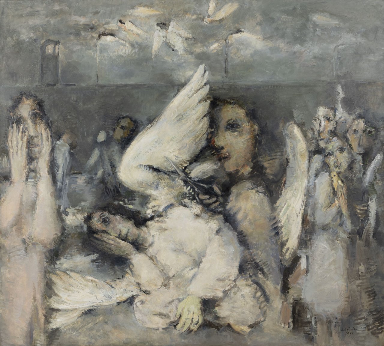 Auf diesem Bild ist das folgende Kunstwerk zu sehen: Rolf Händler. „Die Beschneidung der Engel“. 1987.
