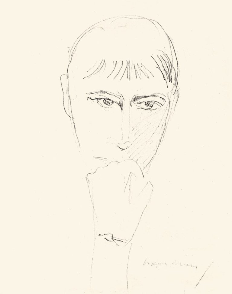 Auf diesem Bild ist das folgende Kunstwerk zu sehen: Oskar Moll. „Porträtstudie M.R.“. Um 1933.