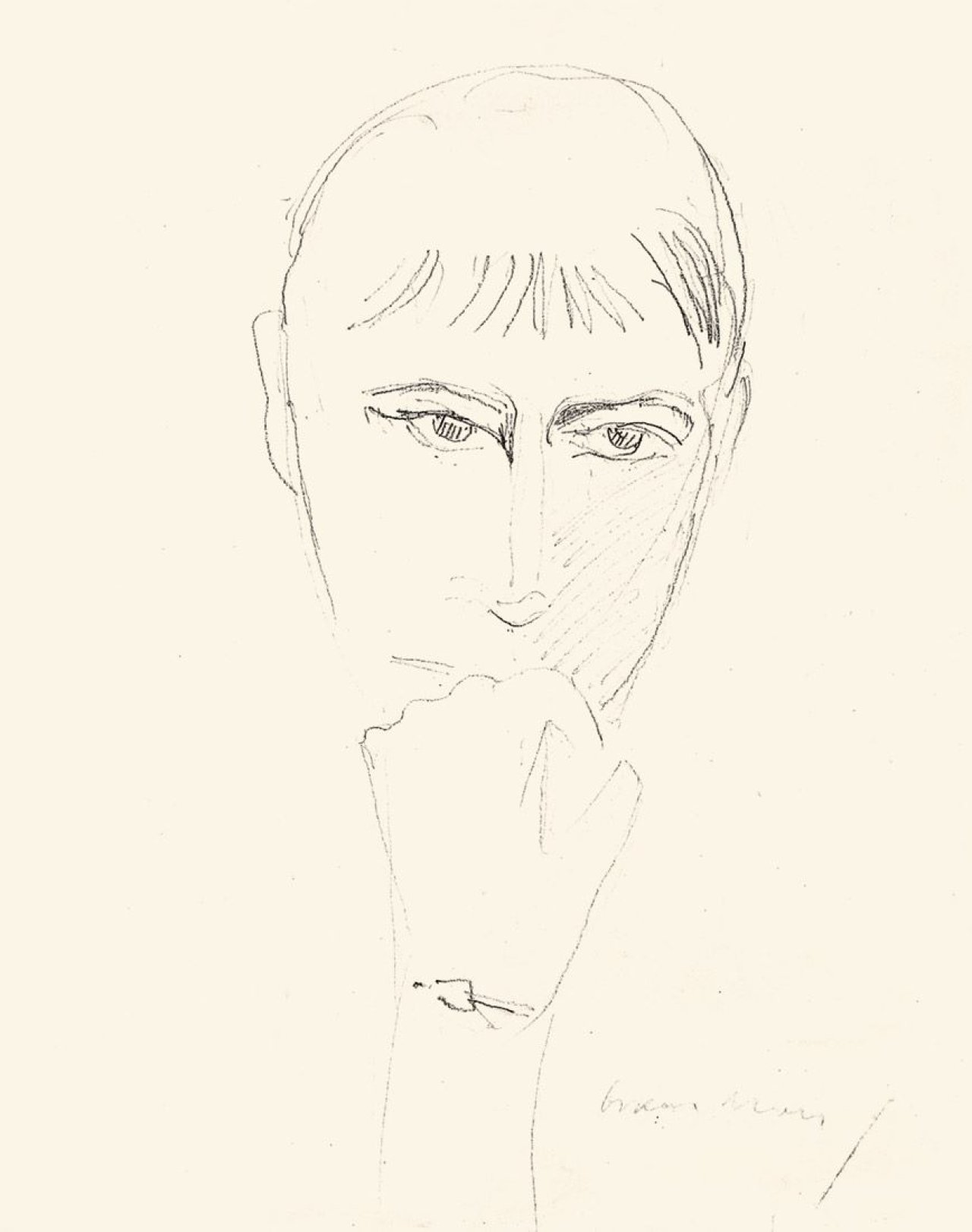 Auf diesem Bild ist das folgende Kunstwerk zu sehen: Oskar Moll. „Porträtstudie M.R.“. Um 1933.