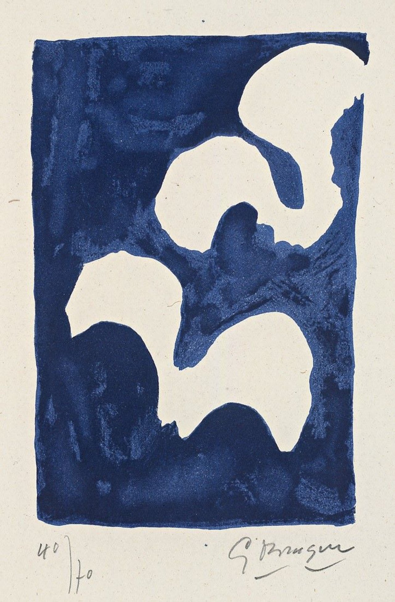 This picture shows the following artwork: Georges Braque. „Oiseaux dans la Nuit“. 1960.