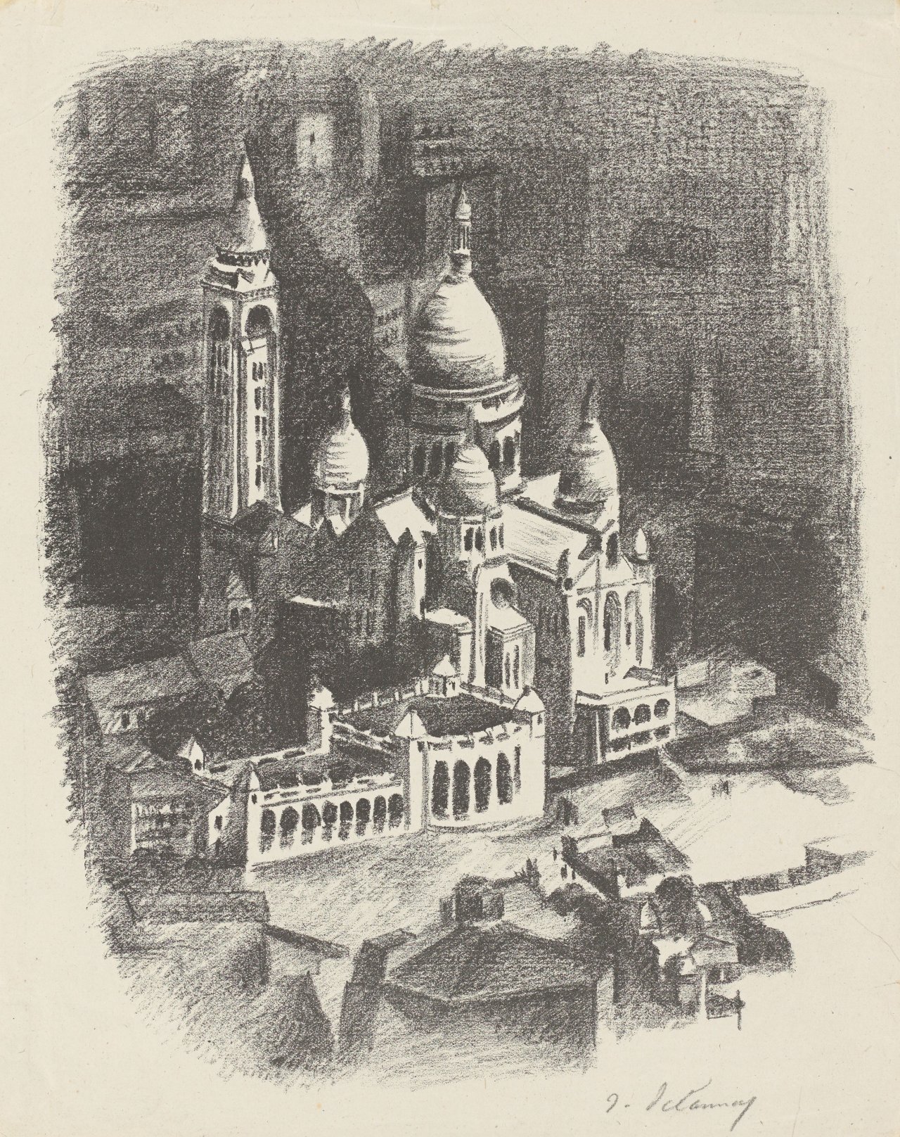Auf diesem Bild ist das folgende Kunstwerk zu sehen: Robert Delaunay. La butte Montmartre et le Sacré-Coeur. 1926.
