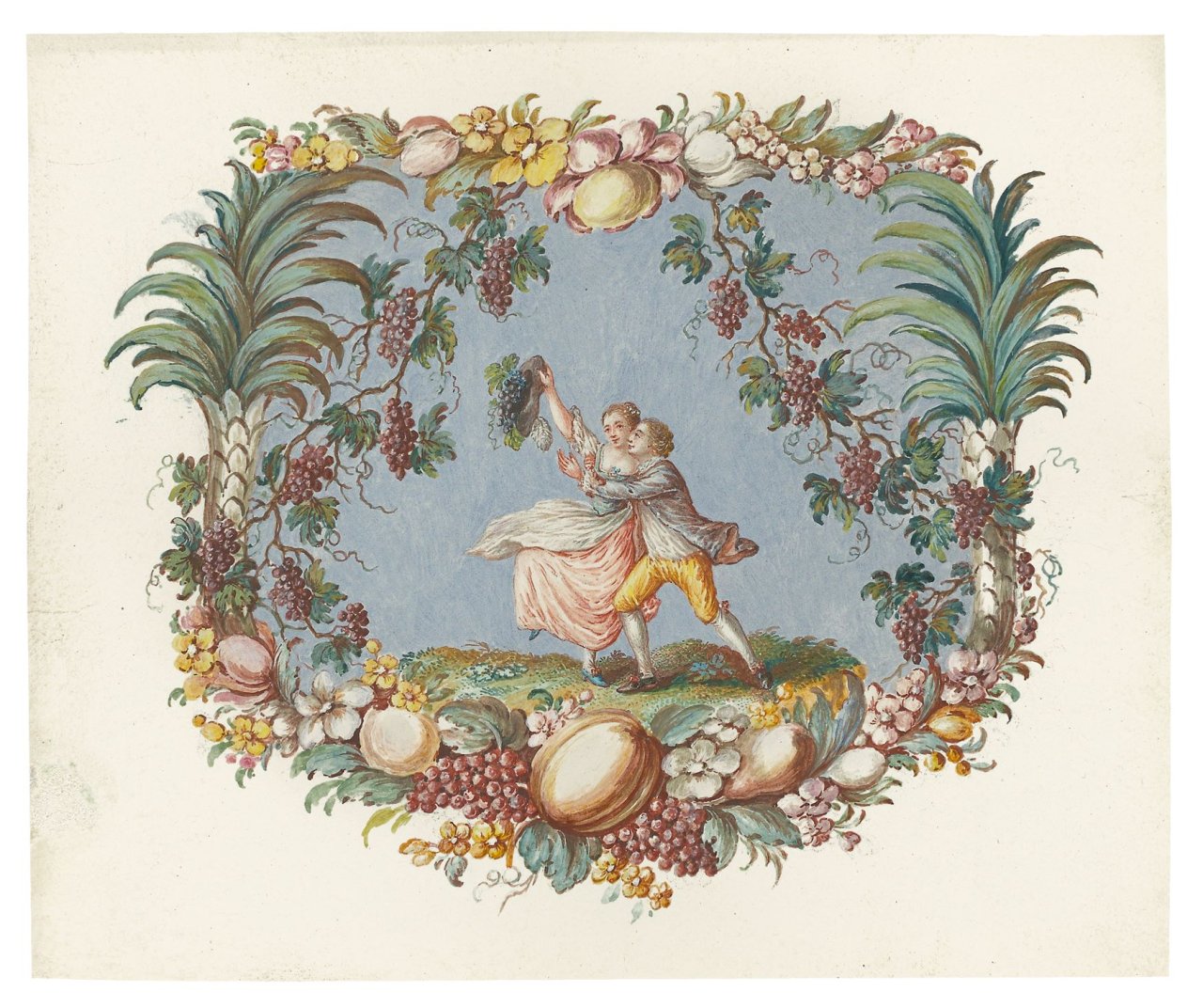 Auf diesem Bild ist das folgende Kunstwerk zu sehen: Jean Guillaume George Krüger. Entwurf für eine Tabatière.