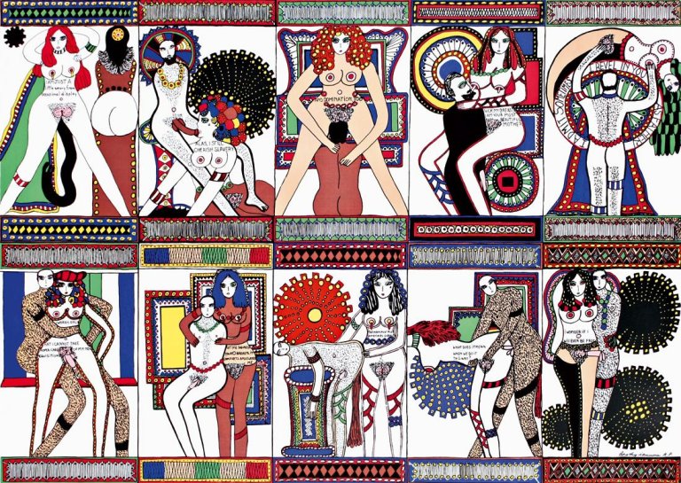This picture shows the following artwork: Dorothy Iannone. „10 Szenen“.