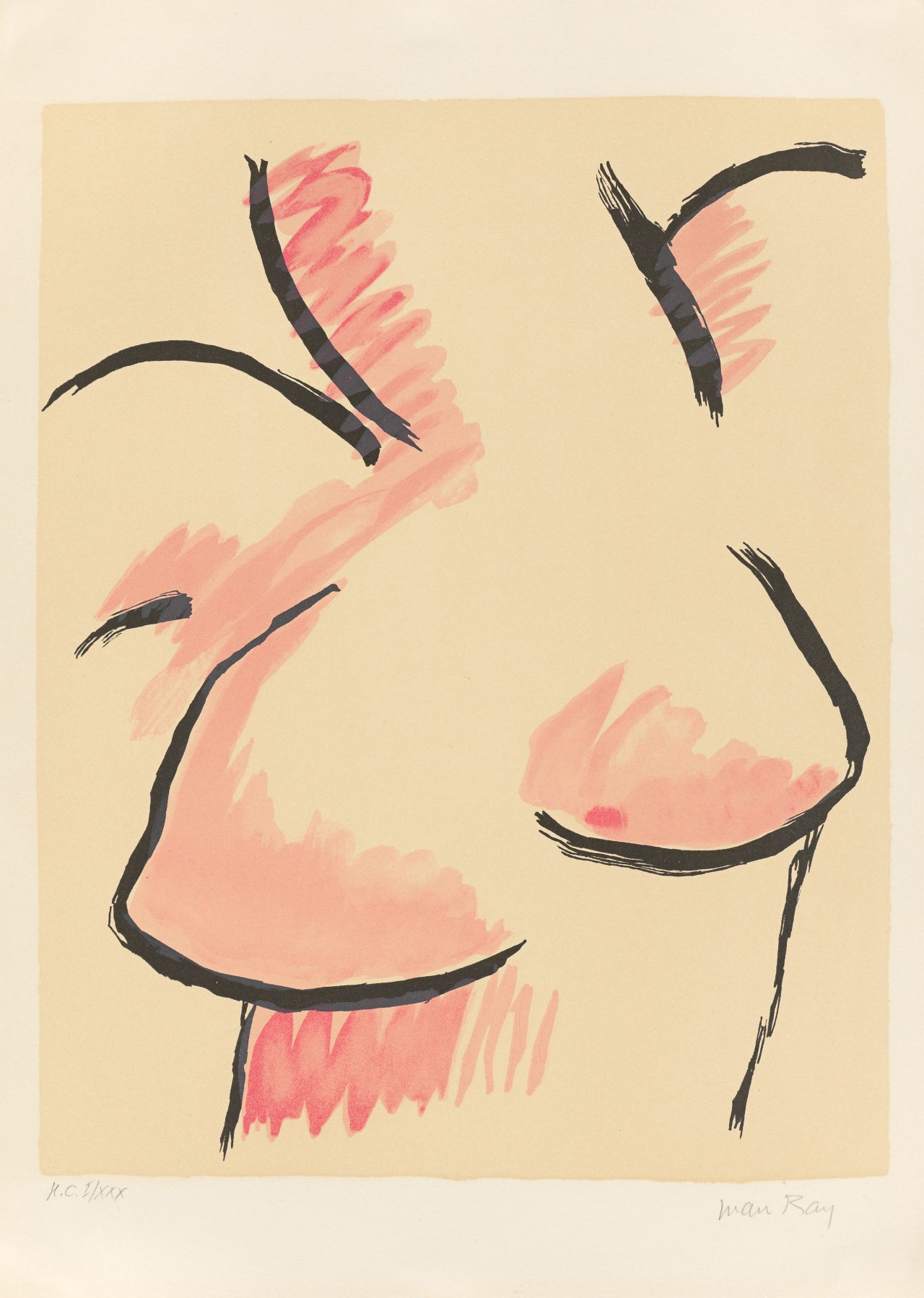 Auf diesem Bild ist das folgende Kunstwerk zu sehen:  Man Ray. Aus: „L'Origine de l'Especes“. 1971.
