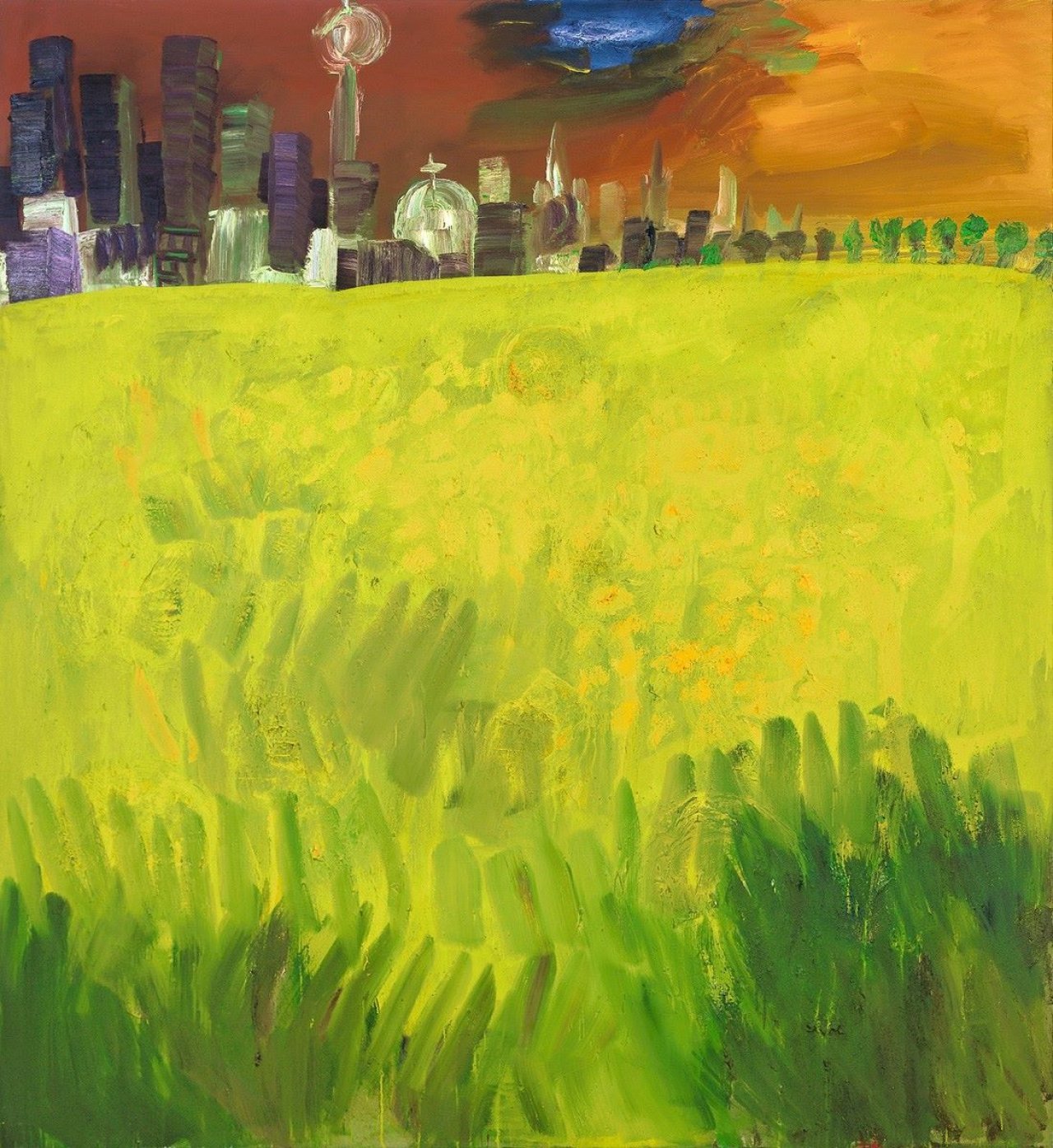 Auf diesem Bild ist das folgende Kunstwerk zu sehen: Rainer Fetting. „Rapsfeld vor Berlin“. 1990.