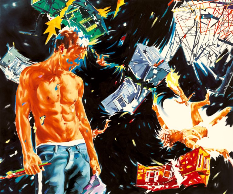 Auf diesem Bild ist das folgende Kunstwerk zu sehen: Norbert Bisky. „SCHWARZMALER II“. 2008.