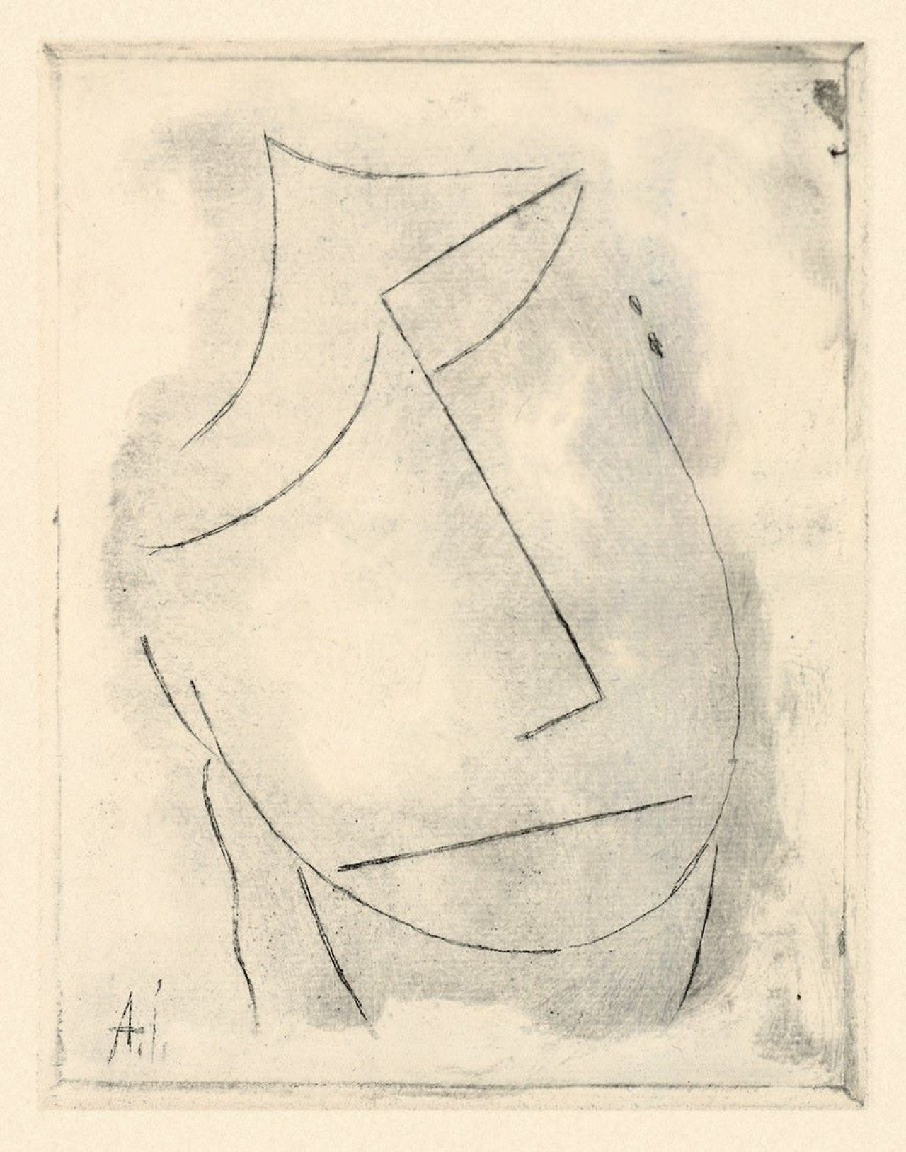 Auf diesem Bild ist das folgende Kunstwerk zu sehen: Alexej von Jawlensky. „Geneigter Kopf“. Wohl nach 1923.