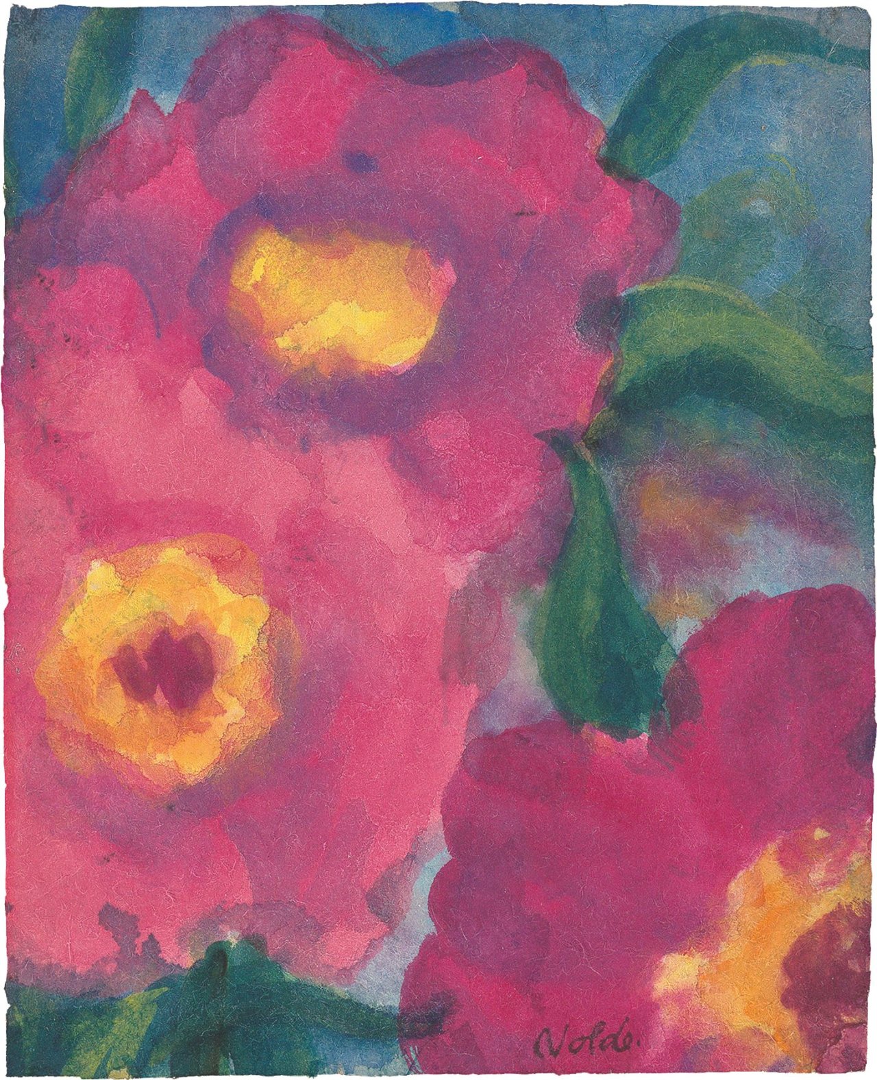 This picture shows the following artwork: Emil Nolde. Violette Blüten.